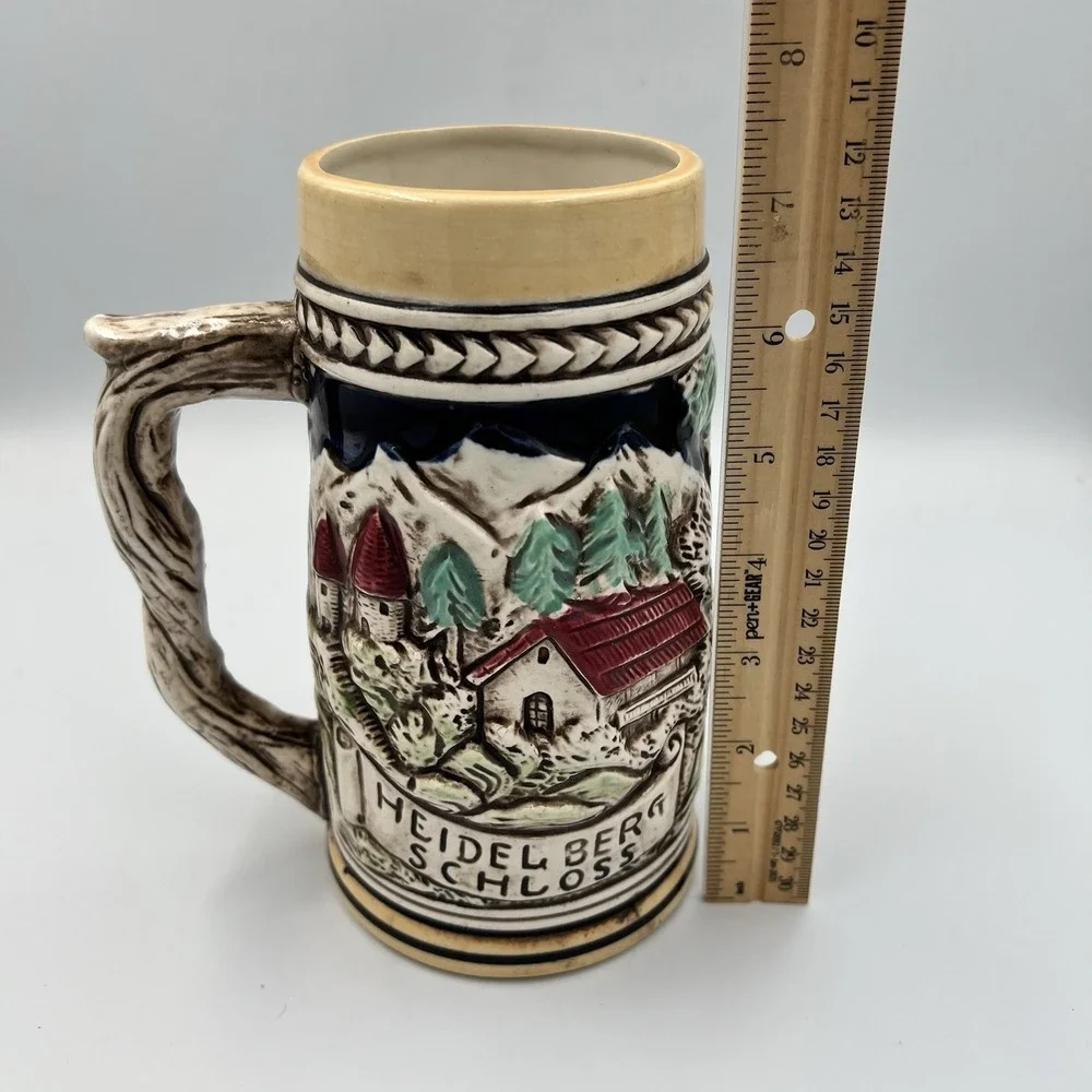 Vintage Dee Bee Co Heidelberg Schloss Ceramic Beer Stein Hand‎ painted Japan